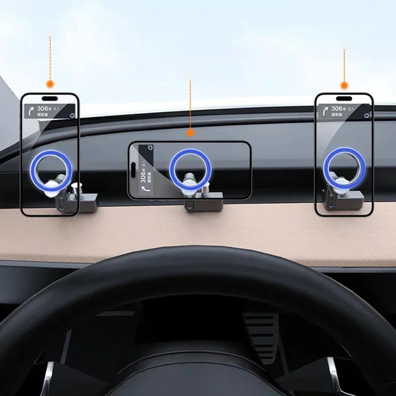 Car Phone Mount for Tesla Model 3 Y Magnetic Phone Holder Mobile Support Stand Compatible with Magsafe Charging