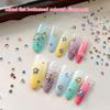 100Pcs Round Colorful Nail Rhinestones, Sparkling 3D Flatback  Nail Gems, Nail Salon Decorations Diy Nail Art Supplie
