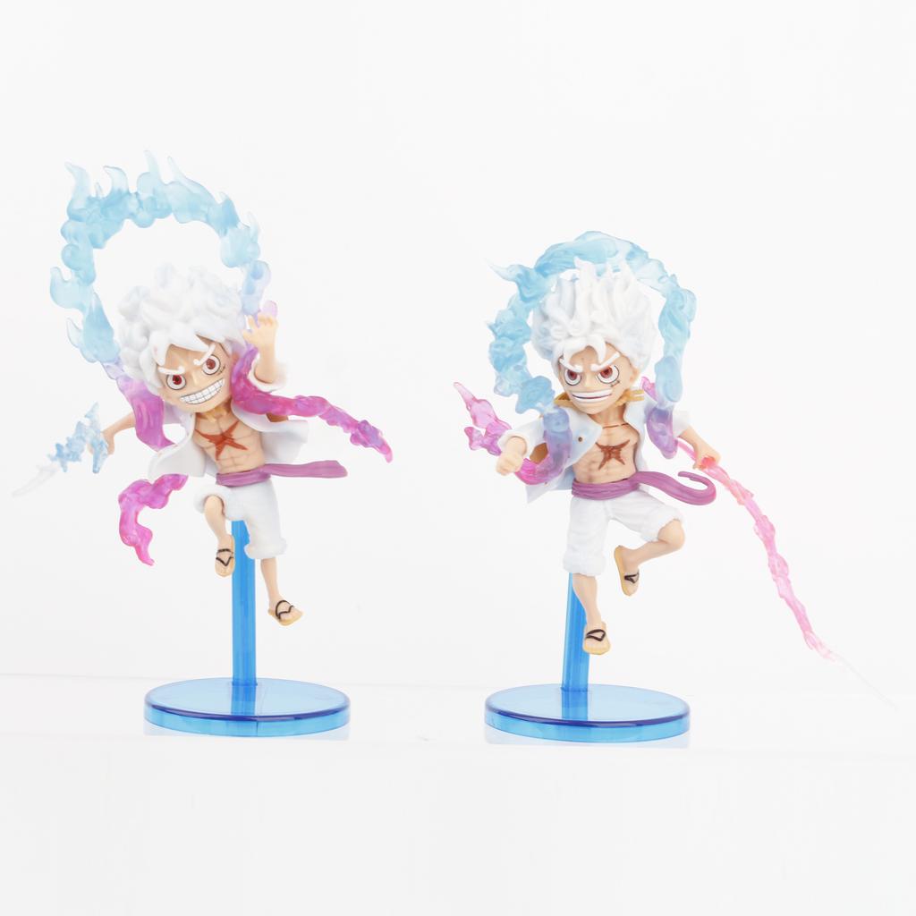 5pcs/set One Piece Gear 5 Sun God Nika Luffy Anime Figures Pvc Model Toys 12cm