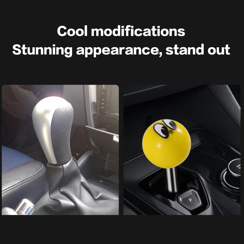 Universal Black Yellow Moon Eyes Racing Stick Shifter Lever Car Gear Knob Manual Automatic Acrylic Auto Shift For Car Styling
