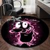 Pink Cowardly Dog Thumbs Up round carpet Chair cushion Round Entryway Rug, Soft Round Rugs for Living Room, Bedroom, Circle Carpet decor gifts