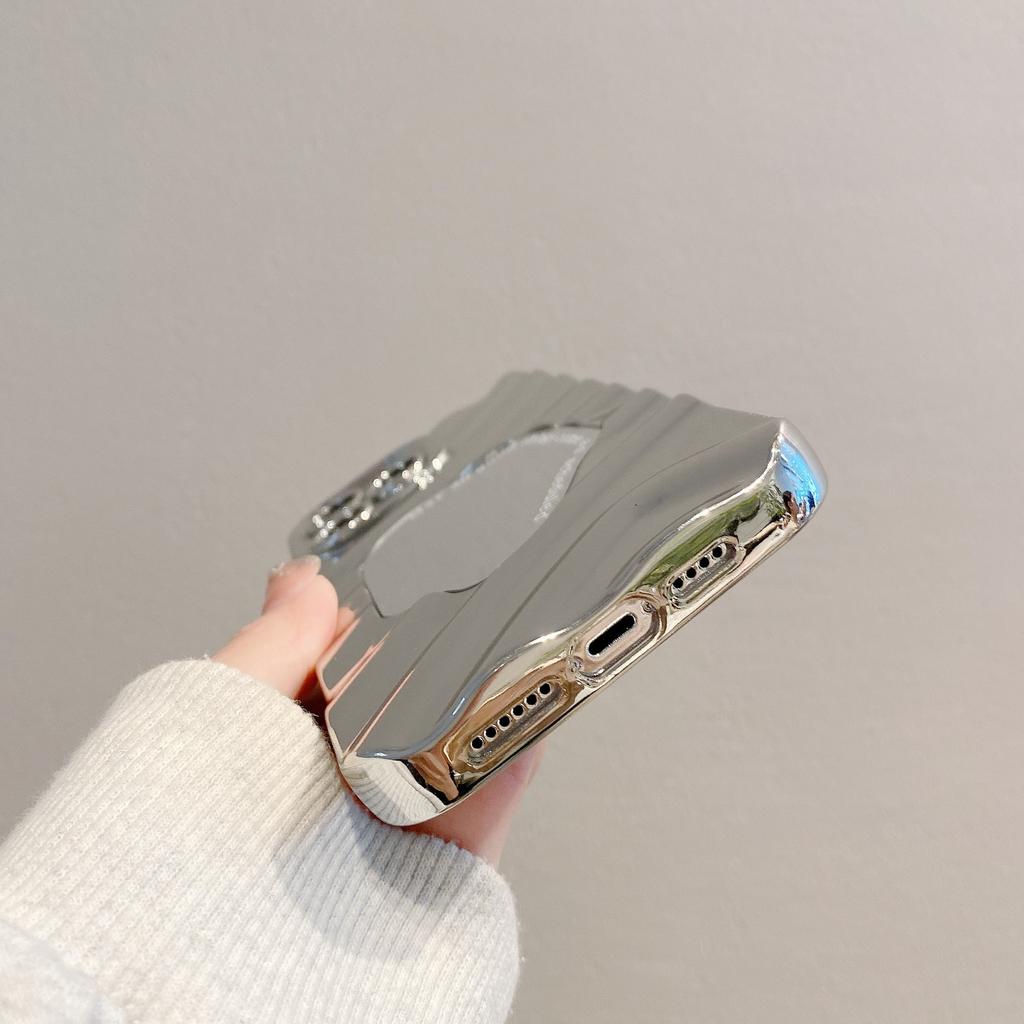 Applicable To Apple 16 14pro Water Wave Electroplating Mirror Mirror Full inclusive IPhone 15 16 Mobile Phone Case