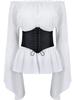 2020wish Damen Langarm Renaissance Mittelalter Tops & Accessoires