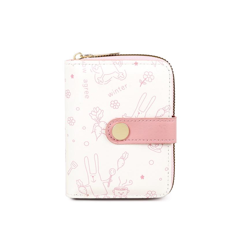 Japanese Kitten Women's Snap Closure Coin Pocket Wallet