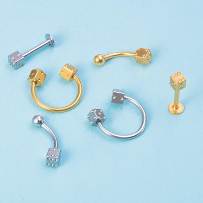 2Pcs Stainless Steel Horseshoe Ring Nose Decoration Straight Bar Lip Stud Body Piercing Accessory