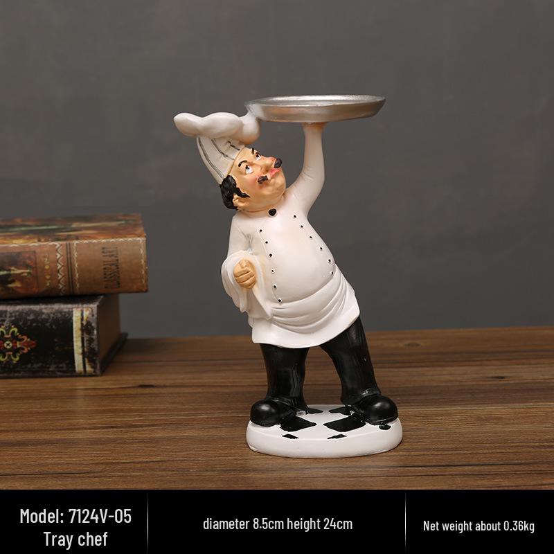 Ornament Retro American Chef Rășină: Decor elegant de masă pentru casă, restaurant sau bucătăria cafenelei