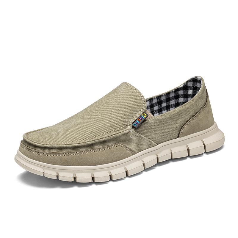 2024 New Foot Cover Canvas Loafers Men's One-pedal Men's Casual Shoes Old Beijing Cloth Shoes Spot