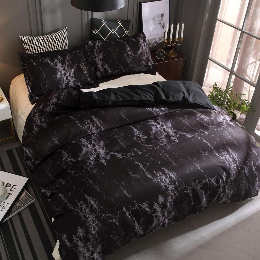 Feelyou Raffung Bettbezug Set King Size Lila Pinch Pleat Bettbezug Tuft-Design Bettwäsche Set Reißverschluss Weiches Polyester Bettdeckenbezug mit