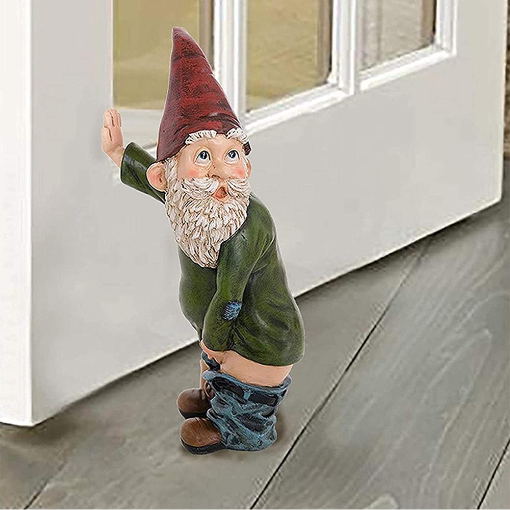 3.94 Inch Gnome Statue Funny Gnome Garden Decoration for Yard Lawn Ornaments