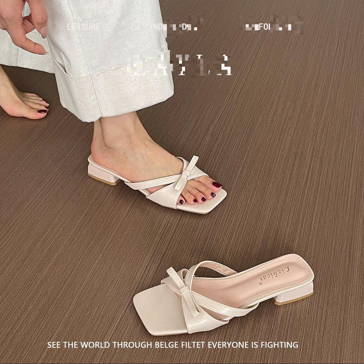

Summer new one-word drag women s thick bottom comfortable and not tired feet wear non-slip cool slippers fashionable and casual 35