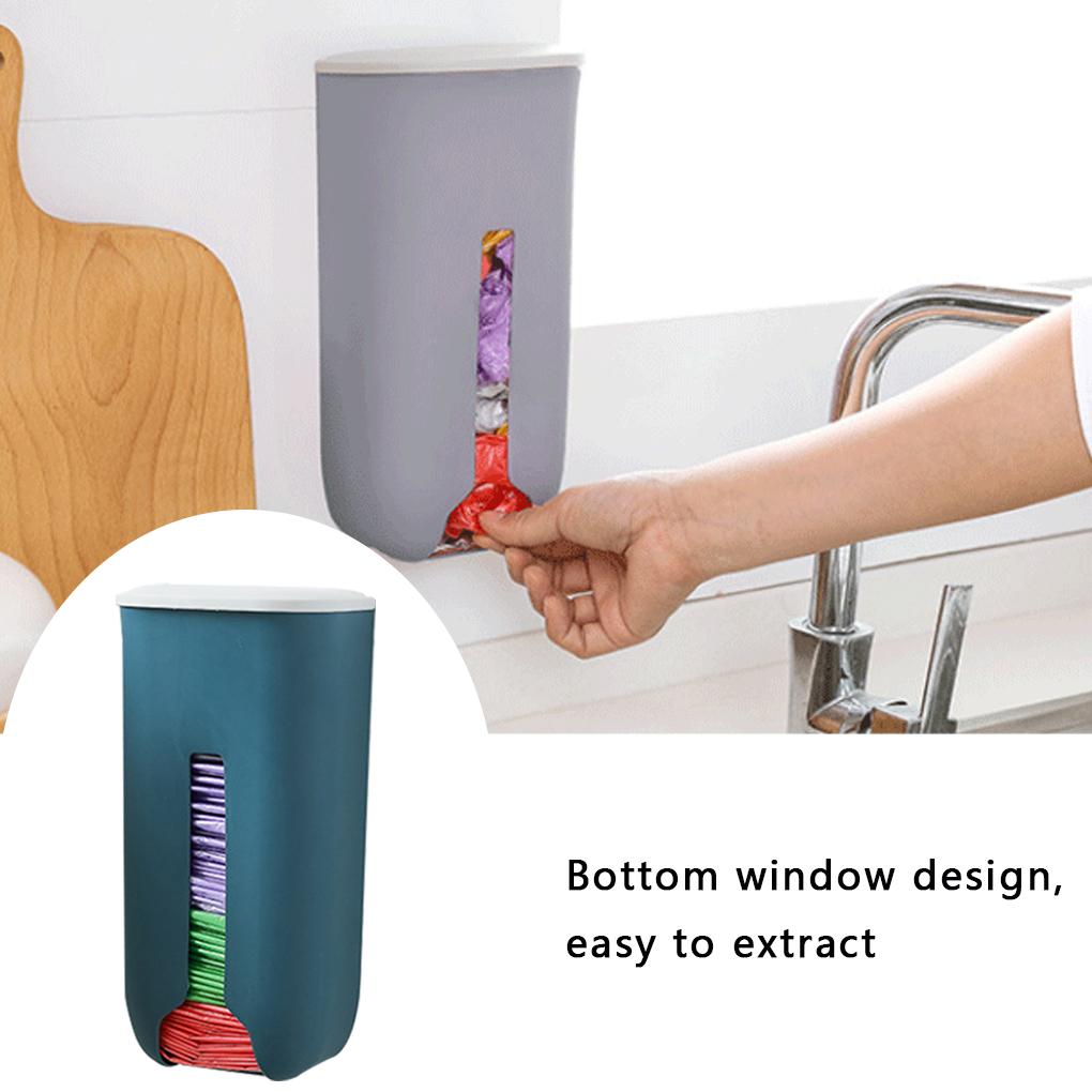 Wall Mounted Garbage Bags Storage Box Home Kitchen Plastic Pouch Case Space Saving Organizer