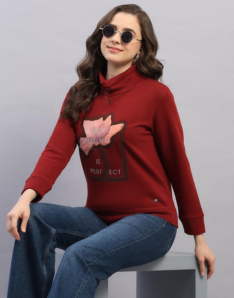 MONTE CARLO Women's High Neck Full Sleeve Sweatshirt