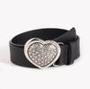 Retro Heart Pattern Leather Look Belt With Pin Buckle For Young Women Casual Fashion