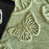 Luxurious Chiffon Butterfly Jacquard Throw Blanket Velvet Nap Blanket Office Shawl Comfortable Blanket Warm Sofa Blankets for Bed Quilt