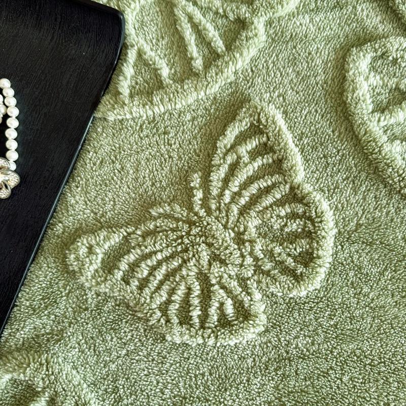 Luxurious Chiffon Butterfly Jacquard Throw Blanket Velvet Nap Blanket Office Shawl Comfortable Blanket Warm Sofa Blankets for Bed Quilt