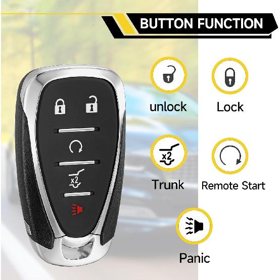 Key Fob Replacement Fits for Chevy Blazer Camaro Trailblazer Traverse    2024 Smart Car Proximity Keyless Entry Remote Control HYQ4ES 433Mhz 13522891