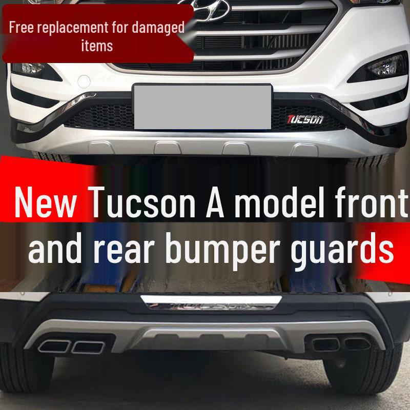 Fits 2015-2018 Hyundai Tucson: Front/rear Bumper Guards, 2018 Model Decorative Bumpers.