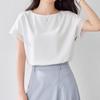 Navava Women Simple Basic Plain Short Sleeve Blouse Nb3189