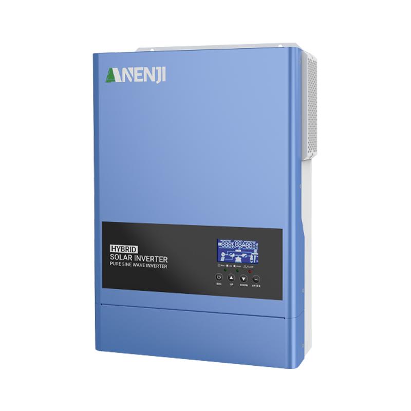 ANENJI 51.2V 100AH LiFePo4 Battery A Grade Cells 5KWH BMS 6.2KW 48V Hybrid Solar Inverter AC 220VAC Pure Sine 120A PV 60-500VDC