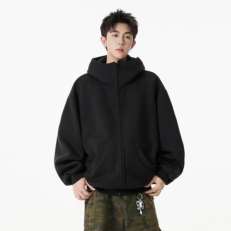 Autumn New Sweater Loose Commuting Versatile Japanese and Korean Double Head Zipper Hooded