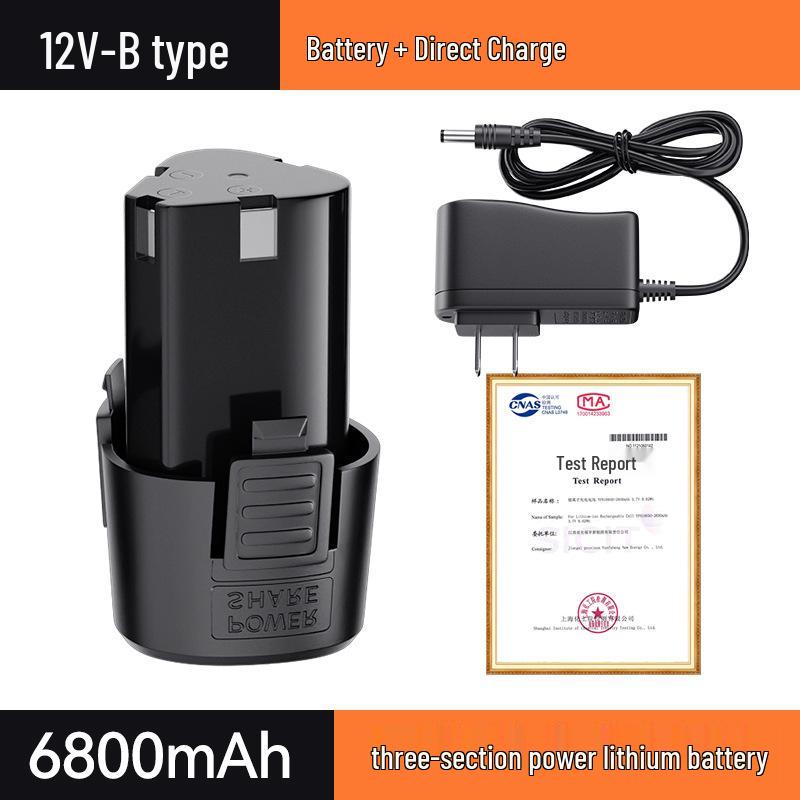 12V Cordless Drill with Lithium Battery Charger, Pistol Grip, and 16.8V/18V Battery for Rotary and Screwdriver Tasks