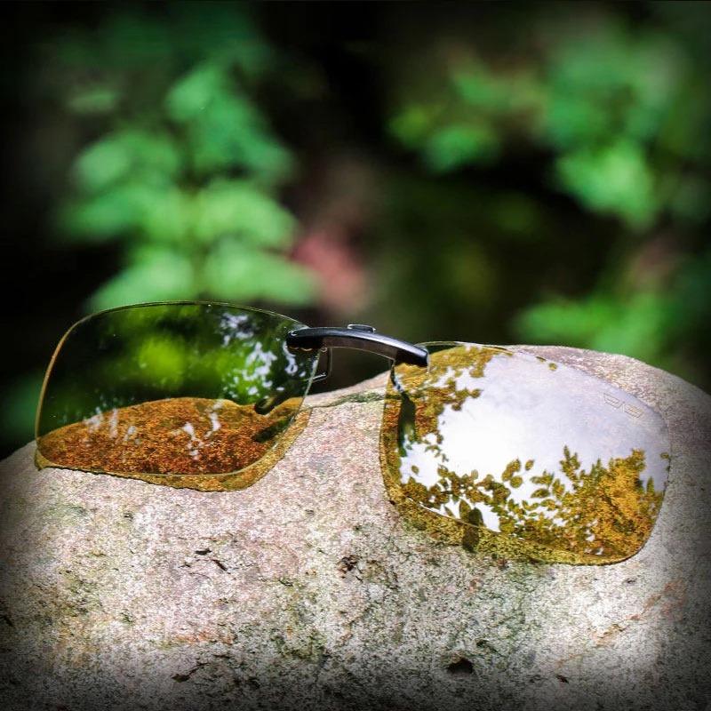 Non-polarized Rimless Men Clip On Sunglasse Glasses Narrow Clip-on Lenses Women Anti-glare Night Vision Clips