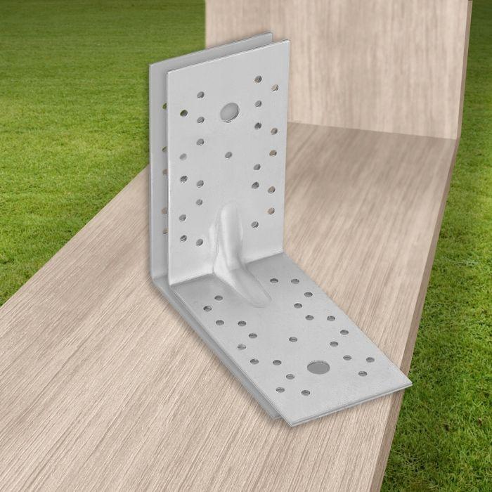 Équerres De Fixation - KOTARBAU - 150 X 150 X 80 Mm - Acier Galvanisé - Lot De 12 - 90°