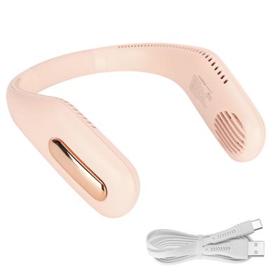 Hanging Neck Fan Bladeless Design 3‑Speed Adjustable USB Charging Mute Cooling Device F41