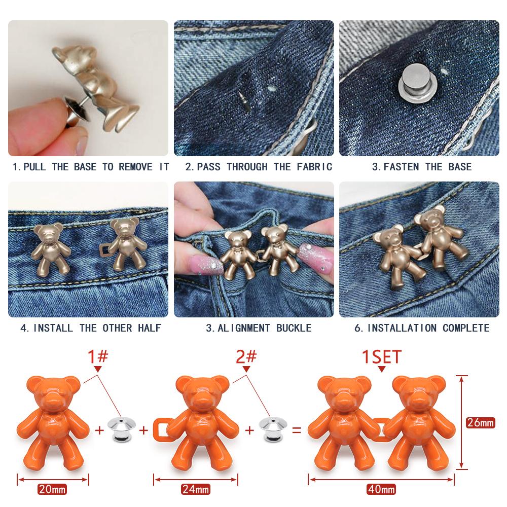 Invisible Snap Button Jeans Waist Buckle Nail Free Bear Removable Closing Artifact Tightening Adjustable Pant Waistband