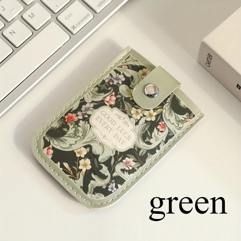 

Retro Oil Painting Pattern Pull-Out Credit Card Holder, Ultra-Thin Compact Mini Wallet, Exquisite Cartoon Niche Design Card Case