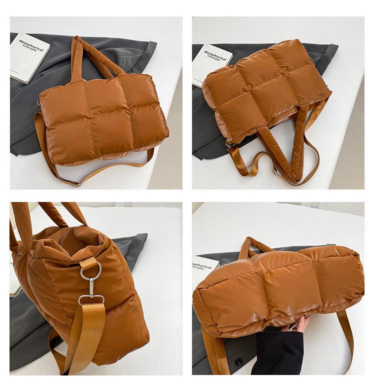 Women's Soft Puffer Tote Bag - Warm, Large Capacity, Handheld & Single Shoulder Options