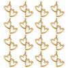 Tibetan Style Alloy Pendants, Double Hearts, Antique Golden, 18x15x1.5mm, Hole: 1.5mm, 100pcs