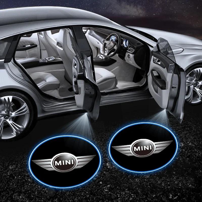 CBT1 For BMW M 2pcs New Wireless HD Courtesy Lamp Car Door Projector Welcome Light For MINI Cooper R53 R52 R50 One JCW Clubman Countr