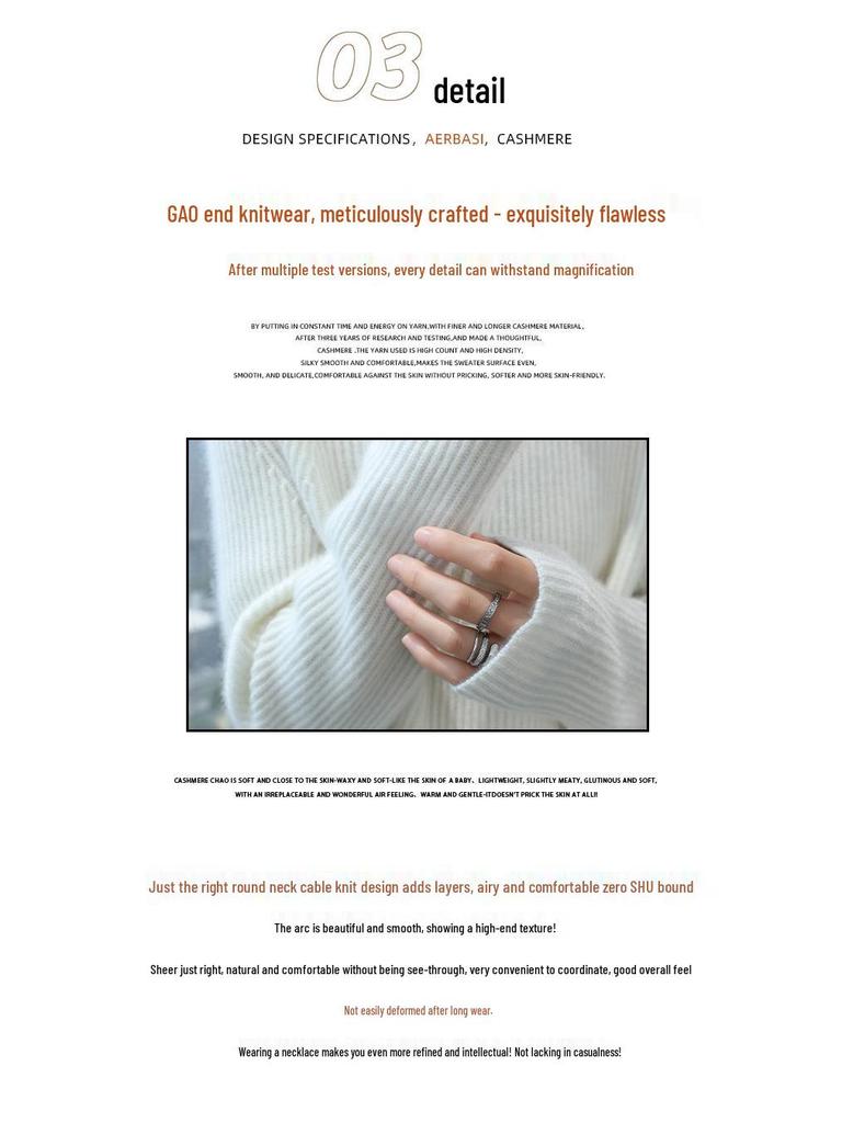 Women's Thickened Cashmere Sweater - Loose Fit, Round Neck, Long-Sleeved, Knitted Base Shirt for Autumn/Winter Fashion