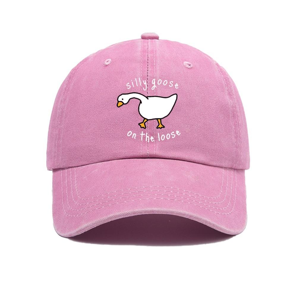 Große Gans Aufdruck Baseballkappe für Männer und Frauen, Kleine Frische Weiche Kappe mit Entenschnabel, Sonnenschutzmütze, Outdoor Sonnenschutz