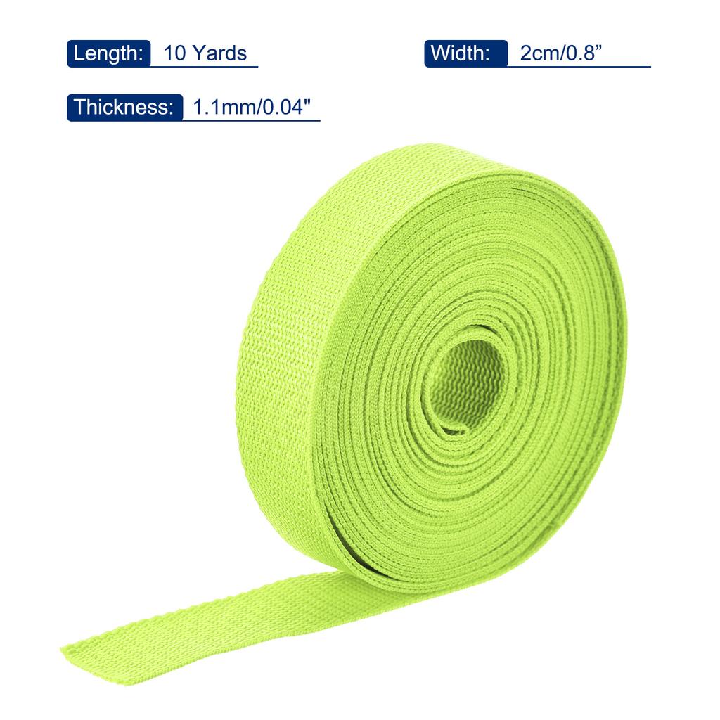0.8" 10 Yard Polypropylene Webbing Strap Belt Tape Heavyweight Strapping Band for Outdoor Tent Accessories Sewing Bag Luggage