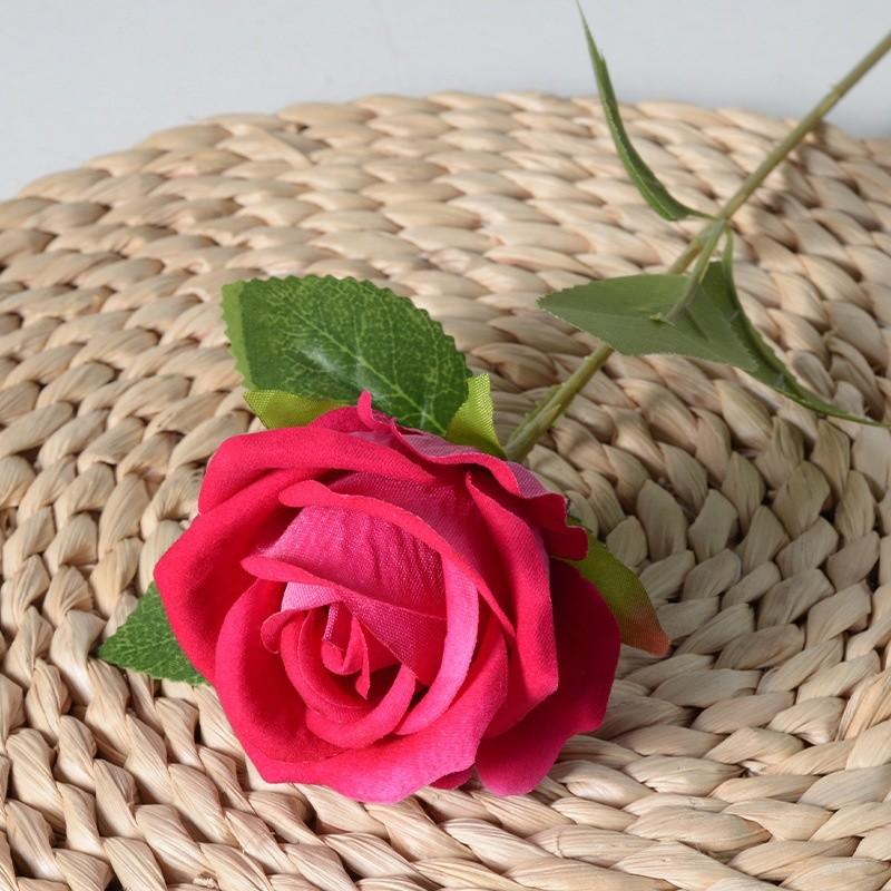 Single Velvet Strand Rose Simulation Flower Table Decor And Special Occasions