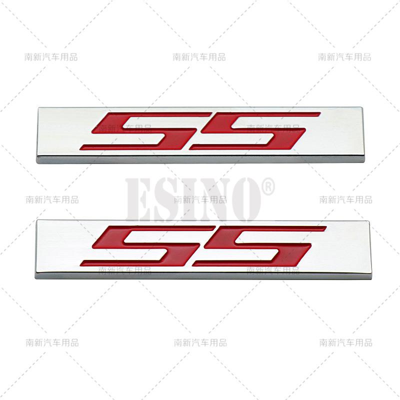 

2 x 3D SS Metal Chrome Zinc Alloy Emblem Car Body SS Badge Sticker Decal Adhesive Badge for Chevrolet SS Camaro SS красный
