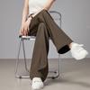 Demana Women's Spring Autumn Mid-Waist Straight-Leg Casual Trousers