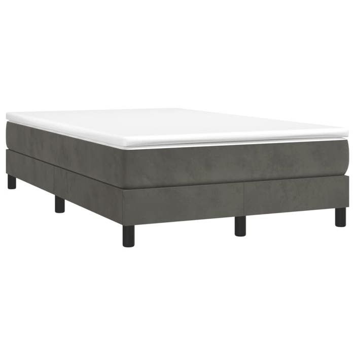 Maison Exclusive - Sommier à lattes de lit et matelas gris foncé 120x190cm velours