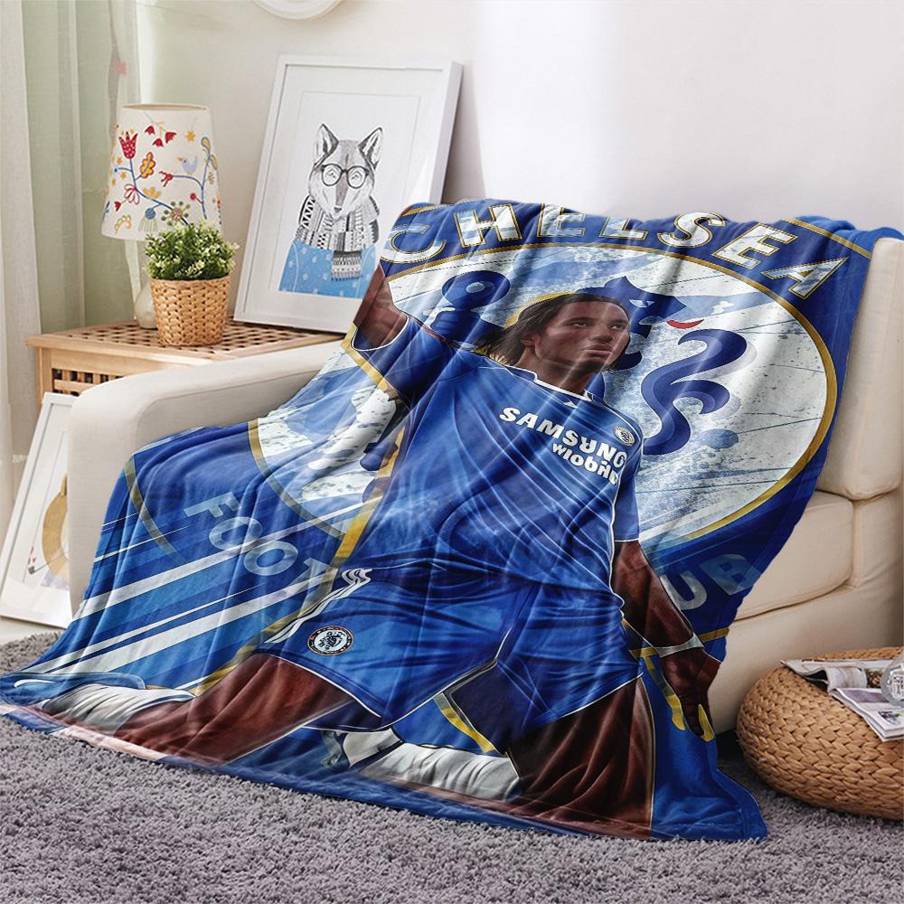 Chelsea FC Poster Print FlAannel Blanket, High Quality Comfortable for All Seasons, Home Decor, Warmth and Comfort