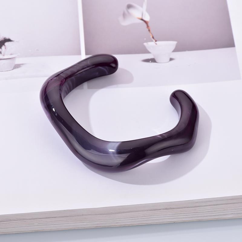 Punk Irregular Acrylic Opening Bracelets for Women Fashion Unique Resin Chunky Cuff Bangle Female Party Daily Jewelry