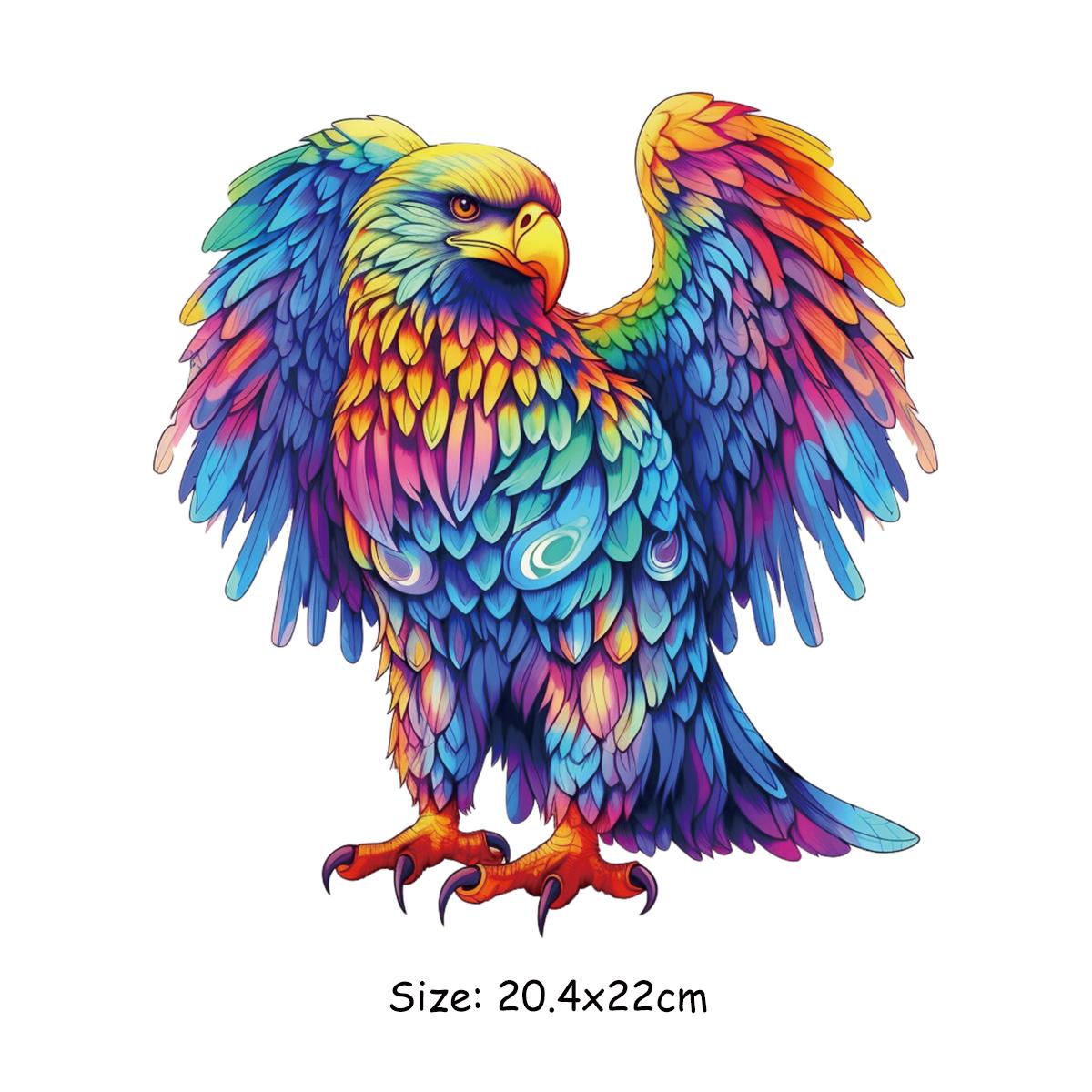 

Цветные нашивки с изображением орла на одежде Крутые наклейки Термопресс своими руками Моющиеся виниловые толстовки A-Level Топы Нашивки с животными Наклейки