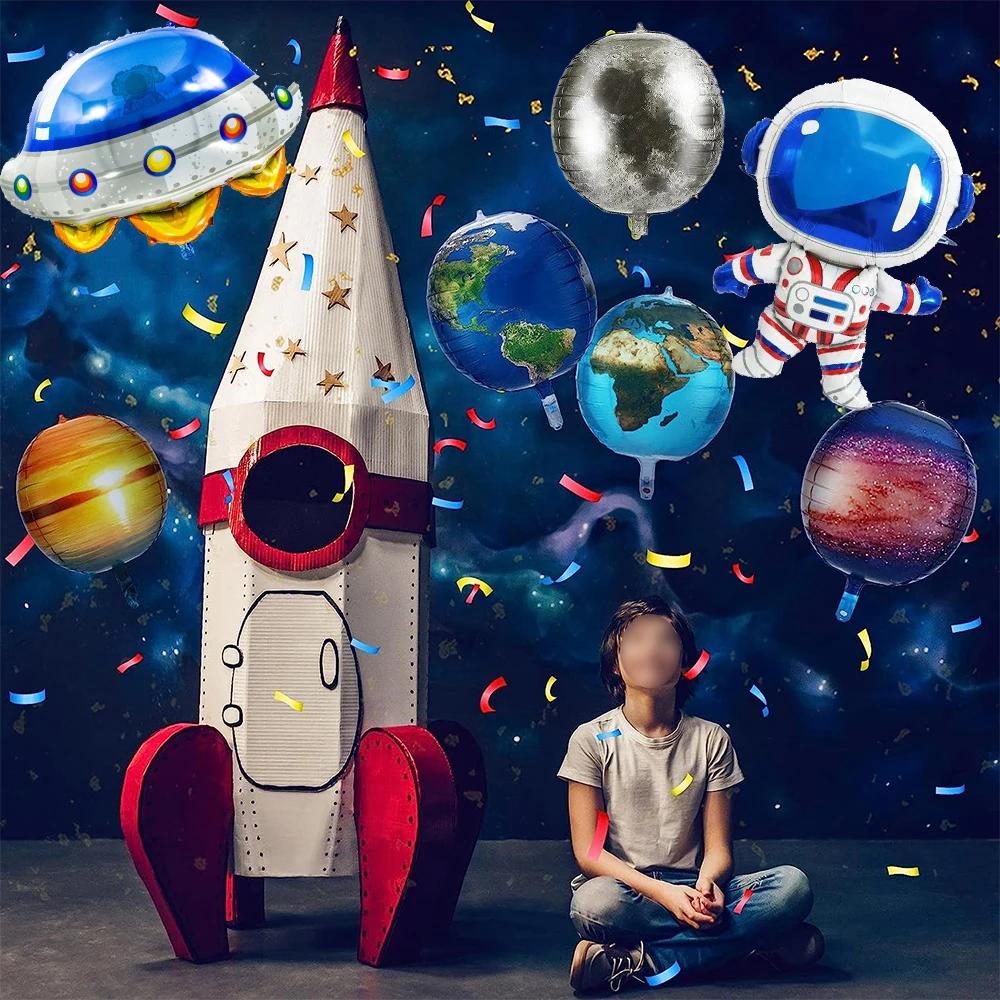 Solar System Outer Space Birthday 22in Planets Stand Astronaut Rocket Earth Balloons for Kids Starry Galaxy Party Decor Supplies