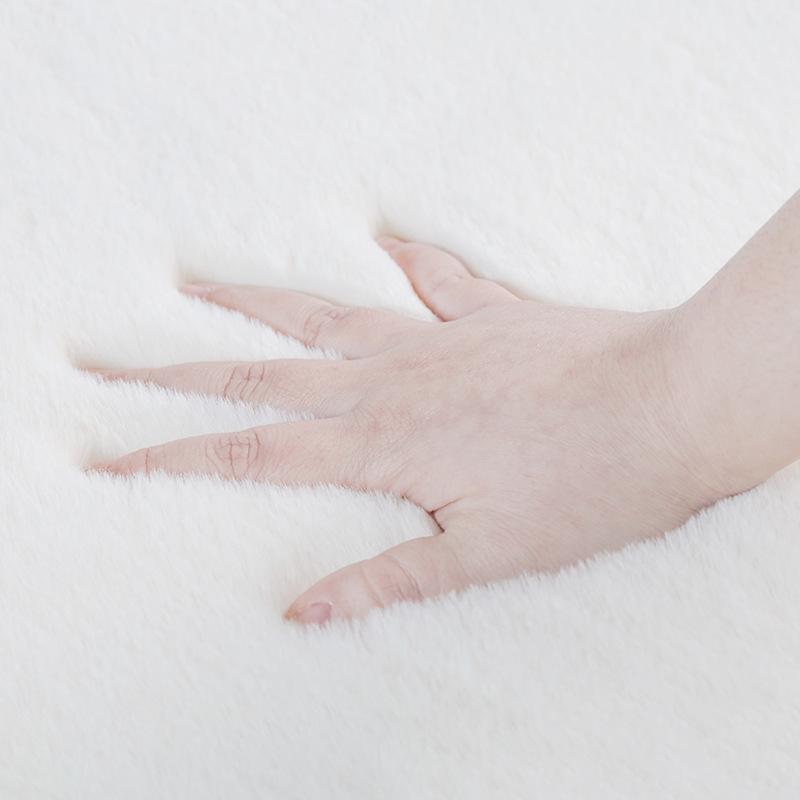 Plush Soft Fur Carpet Imitation Rabbit Hair Bedside Anti -Skid Mat White Bedroom Floor Decor Living Room Sofa Area Irregular Rugs 