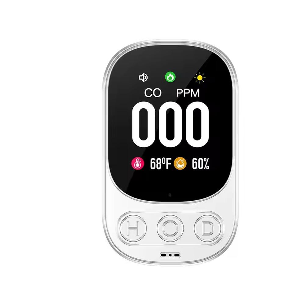 Large Screen CO Monoxide Alarm Real Time Monitoring Temperature Humidity Detector  For Home Outdoor