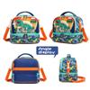 Lunch Bag for Kids Dinosaur Insulated Bag Boy Girl Waterproof Double Compartment Thermal Adjustable Shoulder Strap