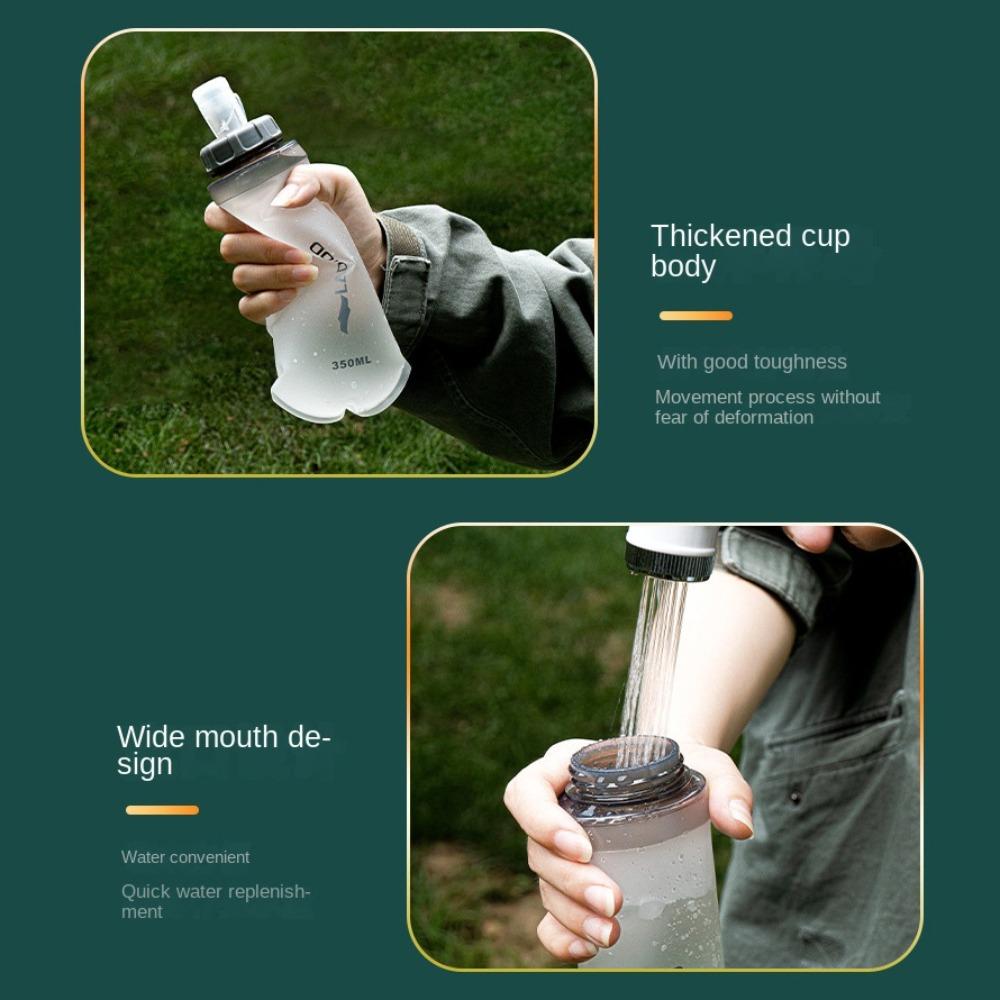 350ml Folding Soft Sport Bottle Thick Design Foldable Water Bag Soft Sports Water Bottle  Jogging