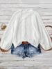 Spring New Loose Fashion Versatile Hollow Lace V-Neck One-Button Pleated Long Sleeve Shirt