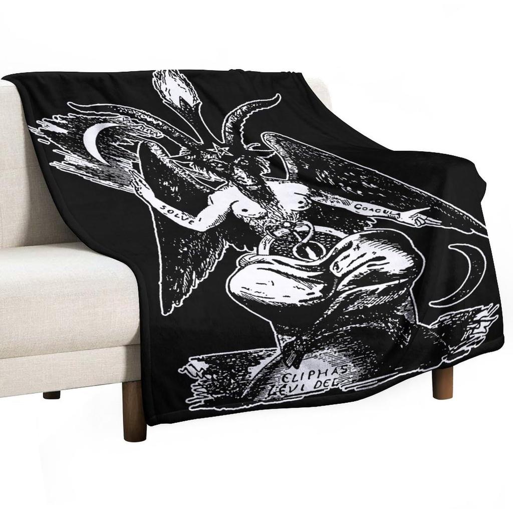 Gothic Satan Devil Mystery Printed Blanket Halloween Flannel Blanket All Seasons Universal Office Sofa Blanket